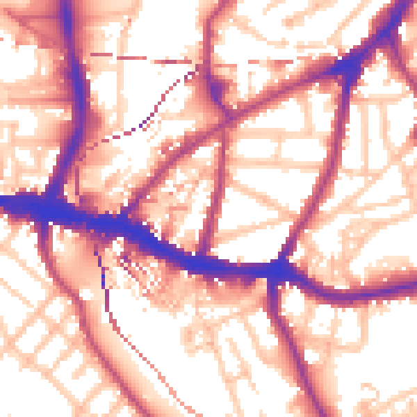 Daytime road noise heatmap for SE10 8JS