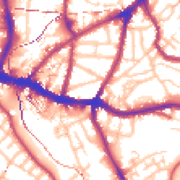 Daytime road noise heatmap for SE10 8JX