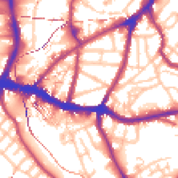 Daytime road noise heatmap for SE10 8JY