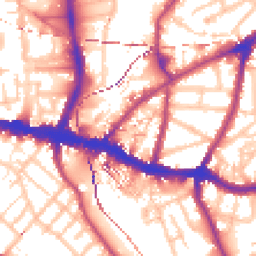 Daytime road noise heatmap for SE10 8LL