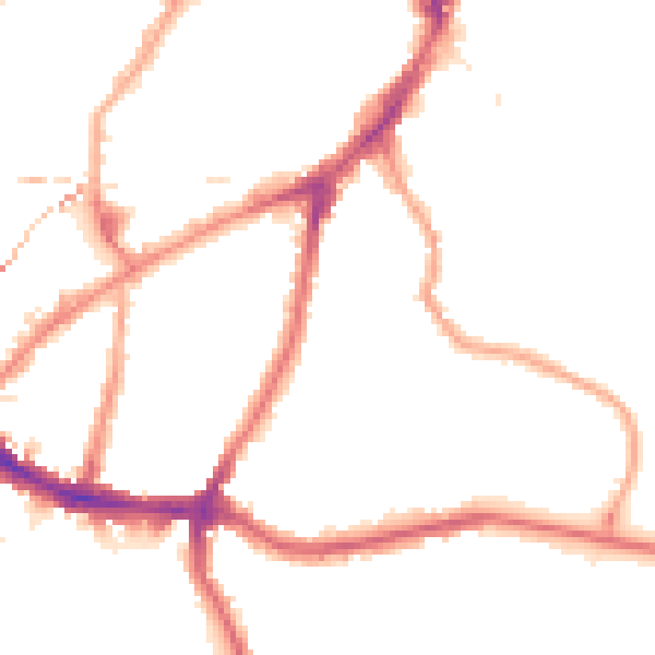 Night-time road noise heatmap for SE10 8NR
