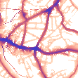 Daytime road noise heatmap for SE10 8UN