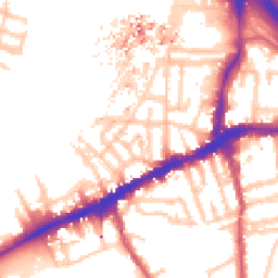 Daytime road noise heatmap for SE10 9AG