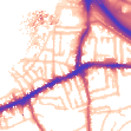 Daytime road noise heatmap for SE10 9AN