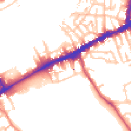 Daytime road noise heatmap for SE10 9AU