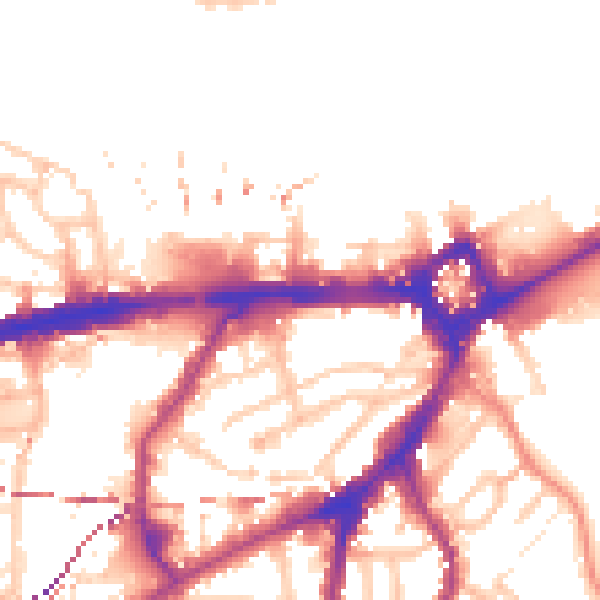 Daytime road noise heatmap for SE10 9HS