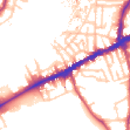 Daytime road noise heatmap for SE10 9NZ
