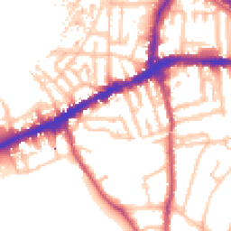 Daytime road noise heatmap for SE10 9UY