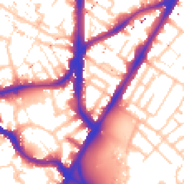 Daytime road noise heatmap for SE11 4AW