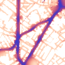 Daytime road noise heatmap for SE11 4BJ