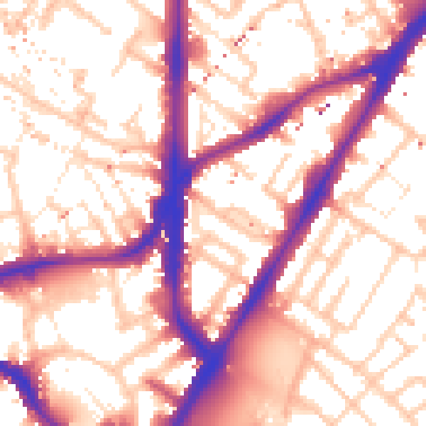 Daytime road noise heatmap for SE11 4DR