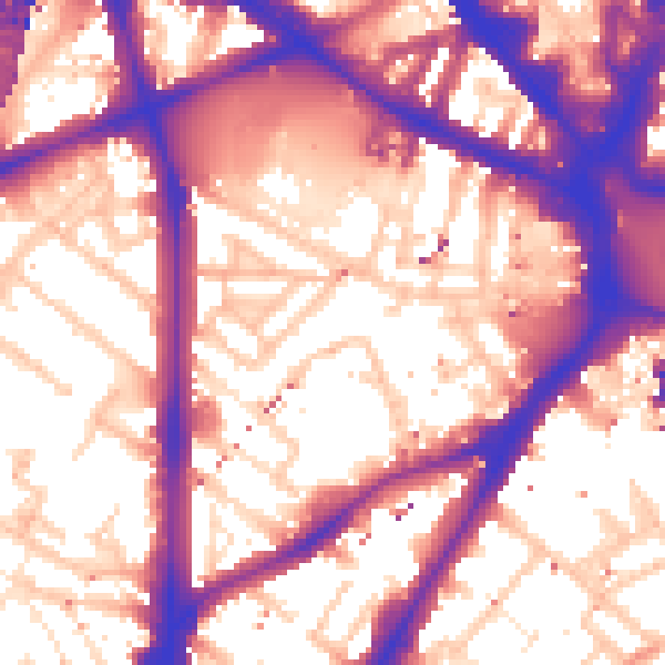 Daytime road noise heatmap for SE11 4TN