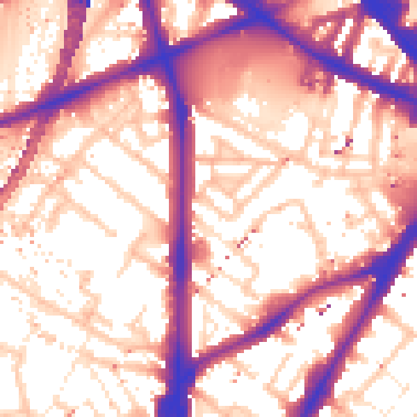 Daytime road noise heatmap for SE11 4UG