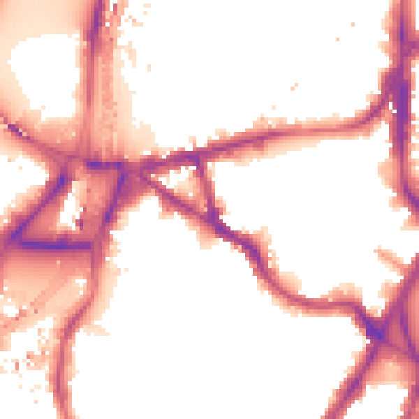 Night-time road noise heatmap for SE11 5JA