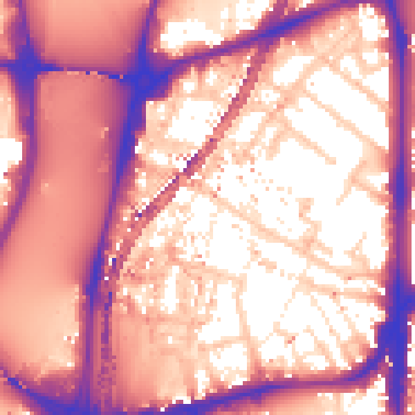 Daytime road noise heatmap for SE11 5QQ