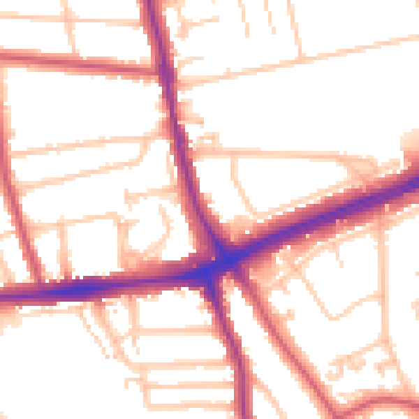 Daytime road noise heatmap for SE12 0AE