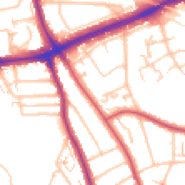 Daytime road noise heatmap for SE12 0AH