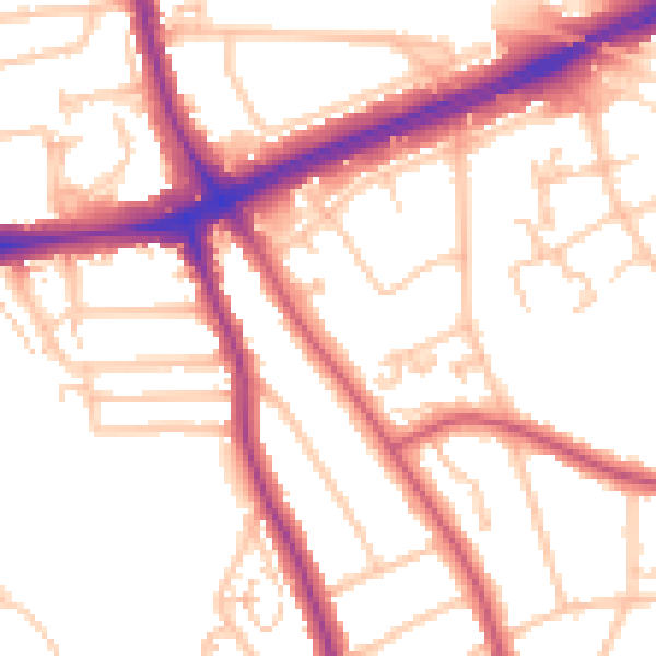 Daytime road noise heatmap for SE12 0AR