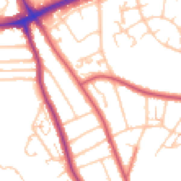 Daytime road noise heatmap for SE12 0AW