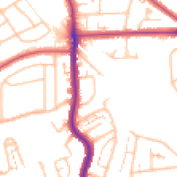Daytime road noise heatmap for SE12 0AX