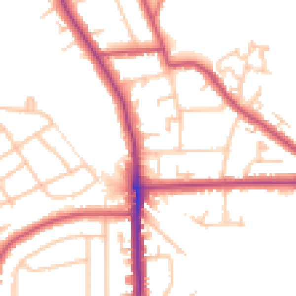 Daytime road noise heatmap for SE12 0BA
