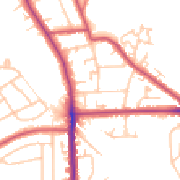 Daytime road noise heatmap for SE12 0BD