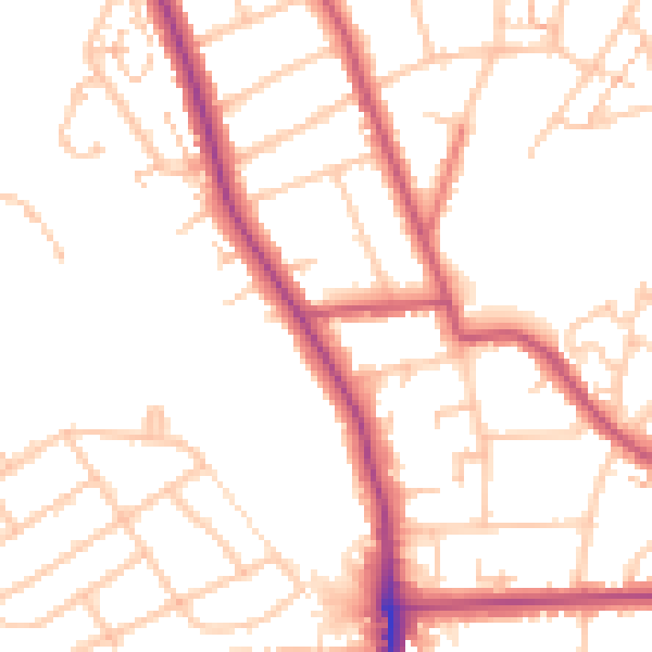Daytime road noise heatmap for SE12 0BE