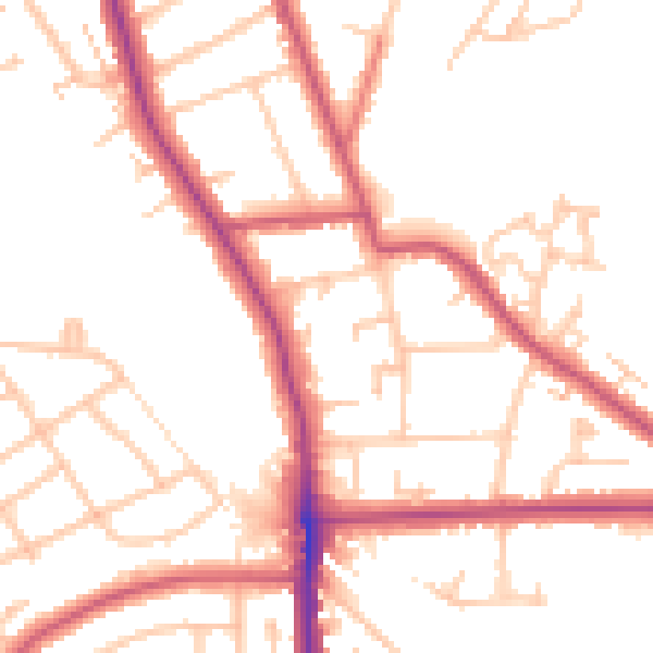 Daytime road noise heatmap for SE12 0BG