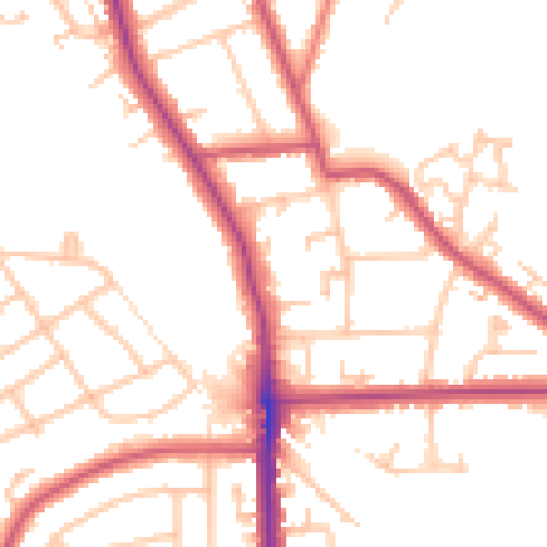 Daytime road noise heatmap for SE12 0BH