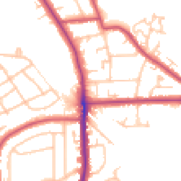Daytime road noise heatmap for SE12 0BJ