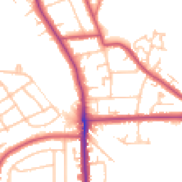 Daytime road noise heatmap for SE12 0BL