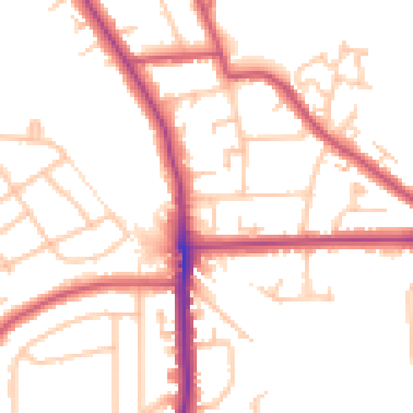 Daytime road noise heatmap for SE12 0BP