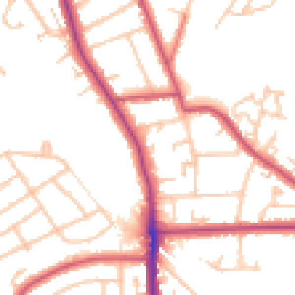 Daytime road noise heatmap for SE12 0BQ