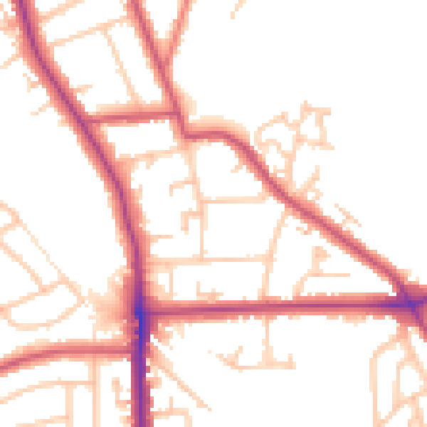 Daytime road noise heatmap for SE12 0BT