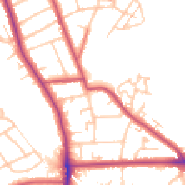 Daytime road noise heatmap for SE12 0BU