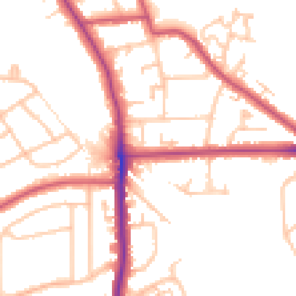 Daytime road noise heatmap for SE12 0BW