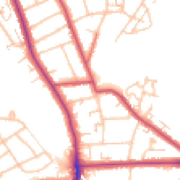 Daytime road noise heatmap for SE12 0BX