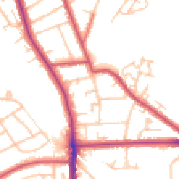 Daytime road noise heatmap for SE12 0BY