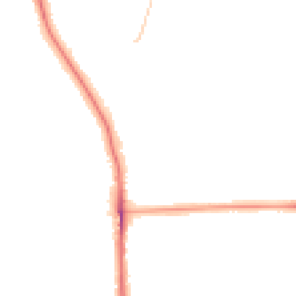 Night-time road noise heatmap for SE12 0BZ