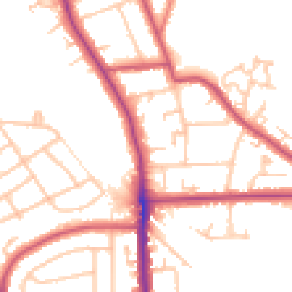 Daytime road noise heatmap for SE12 0DA