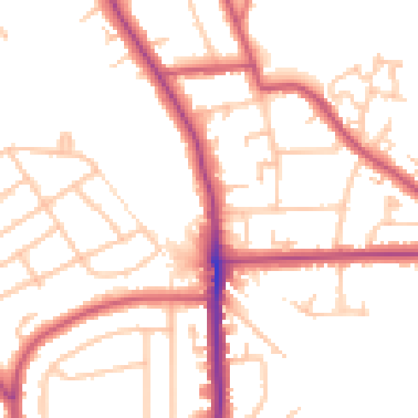 Daytime road noise heatmap for SE12 0DU