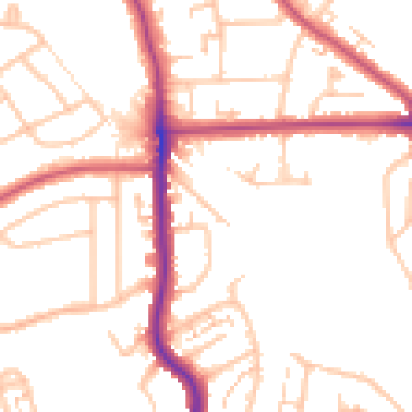 Daytime road noise heatmap for SE12 0EA