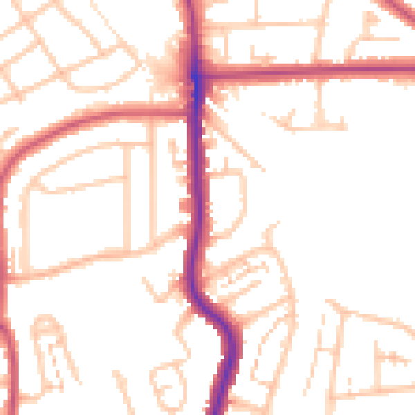 Daytime road noise heatmap for SE12 0EE