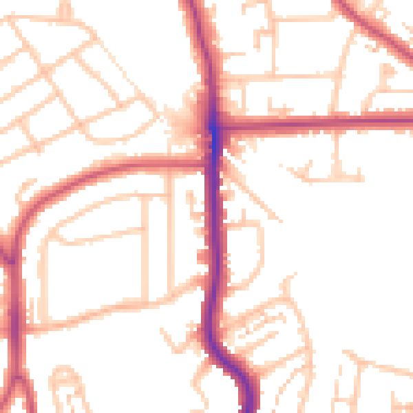 Daytime road noise heatmap for SE12 0EF