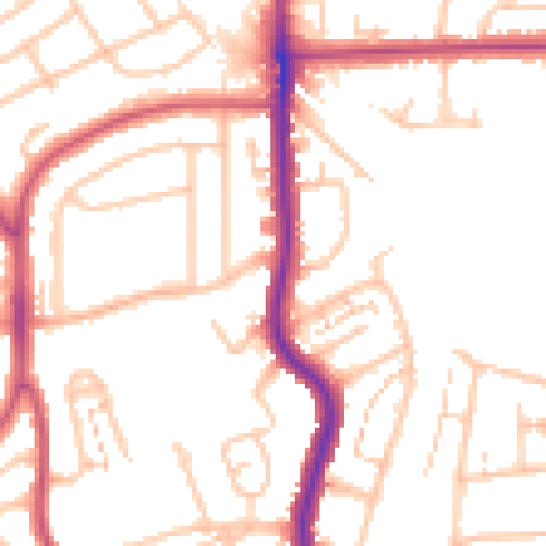 Daytime road noise heatmap for SE12 0EG