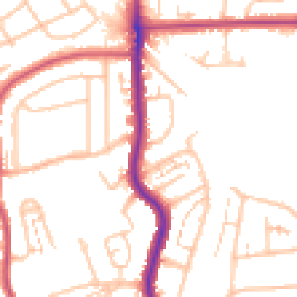 Daytime road noise heatmap for SE12 0EQ