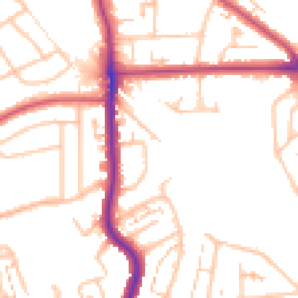 Daytime road noise heatmap for SE12 0ER