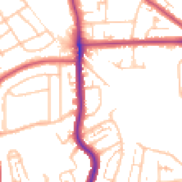 Daytime road noise heatmap for SE12 0ES