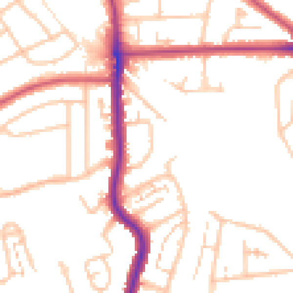 Daytime road noise heatmap for SE12 0EW