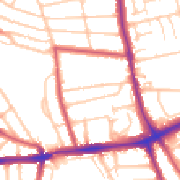 Daytime road noise heatmap for SE12 0HP